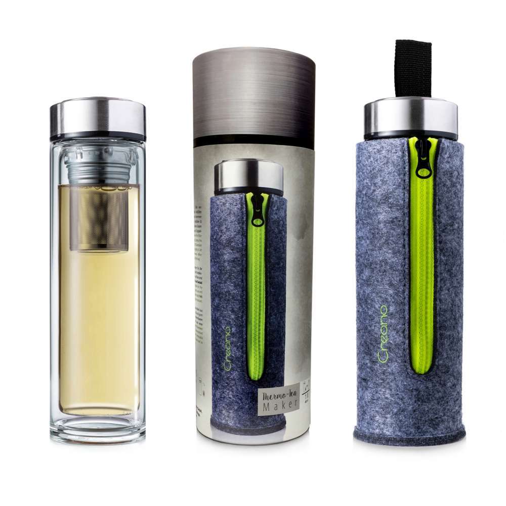 creano-thermo-teamaker-400ml-teebereiter-gr-n-mit-filztasche image 1