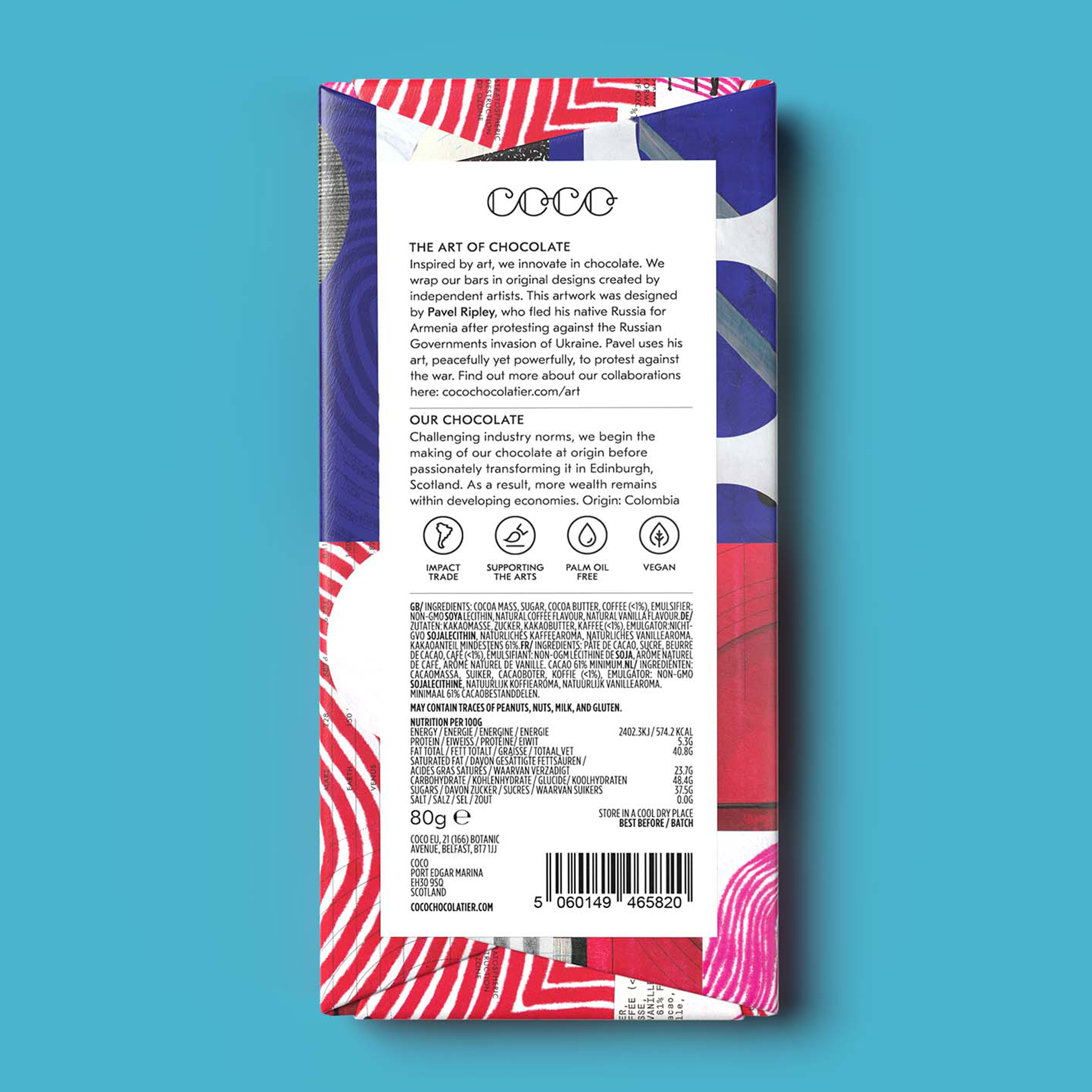 coco-chocolatier-chocolate-bars-cold-brew-coffee-tafel-80g-vegan image 4