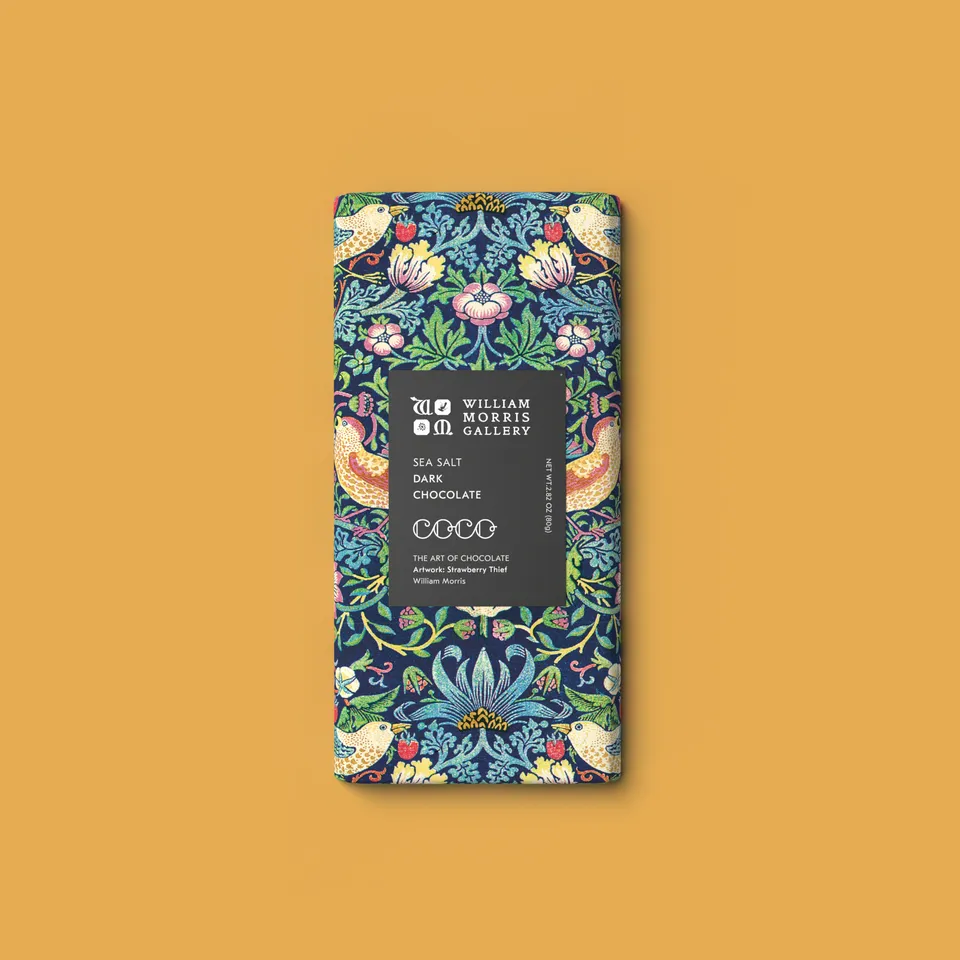 coco-chocolatier-chocolate-bars-sea-salt-dark-chocolate-william-morris-schokolad image 1