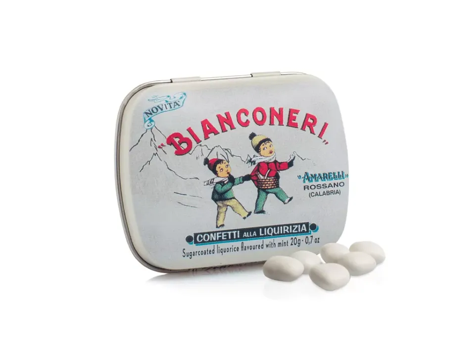 amarelli-bianconeri-lakritz-dragees-minze-20-g-menta image 1