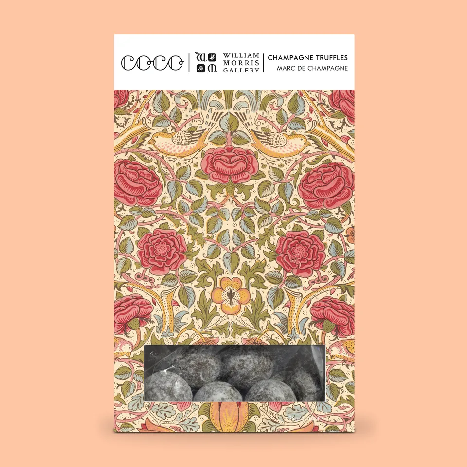 coco-chocolatier-william-morris-champagne-tr-ffel-125g-limitiert image 1