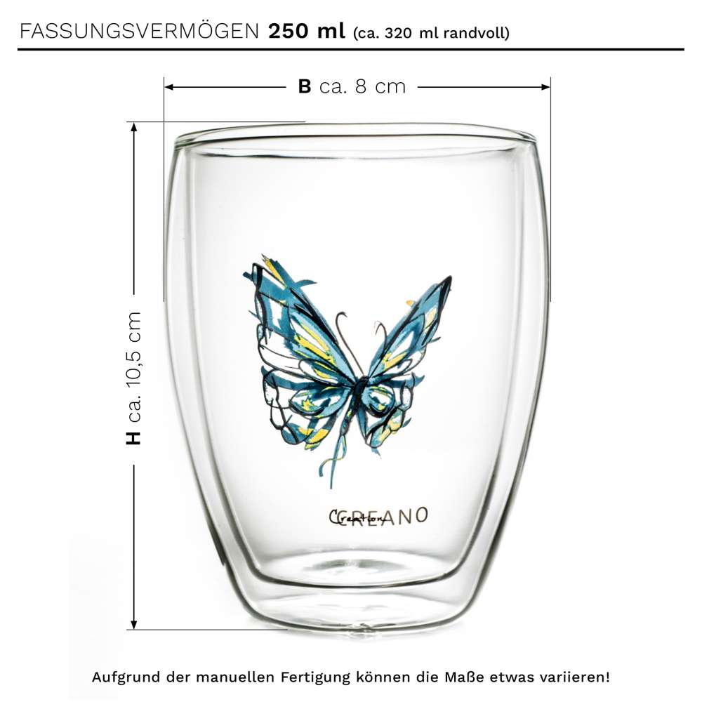 creano-colourfly-thermoglas-250ml-3er-set-schmetterling image 2
