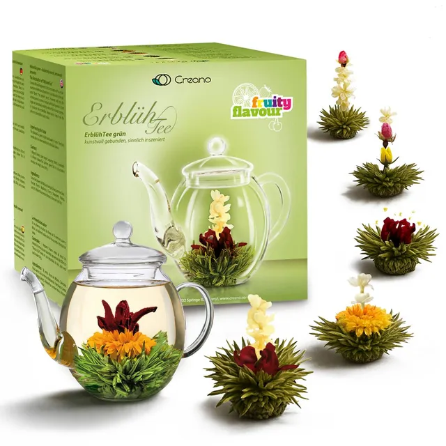 creano-erbl-htee-gr-ntee-teeblumen-6er-set-mit-glaskanne image 1
