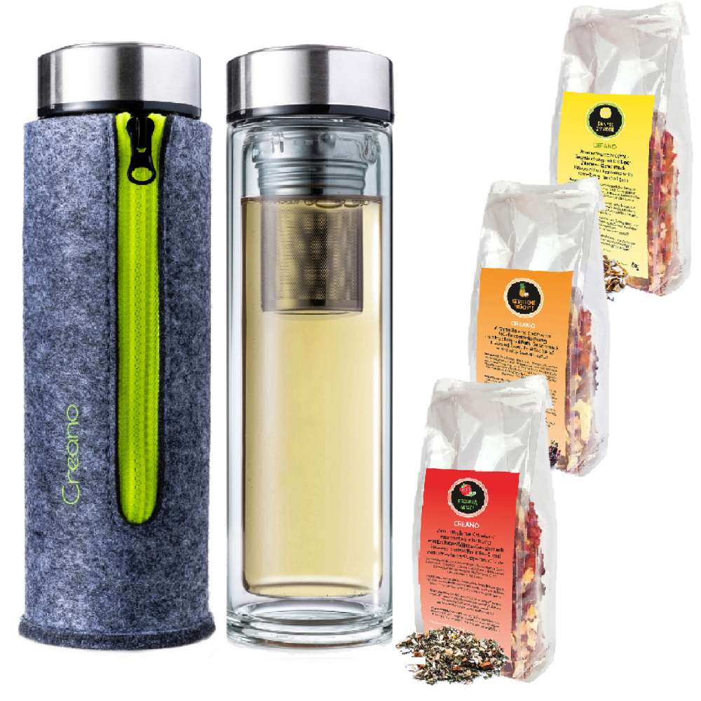 creano-thermo-teamaker-gr-n-400ml-teebereiter-set-mit-tee image 1