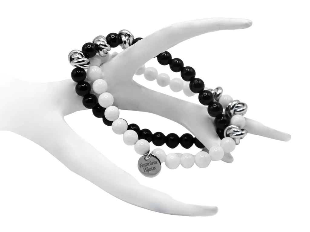 amarelli-idee-regalo-armband-schwarze-halbedelsteine image 1