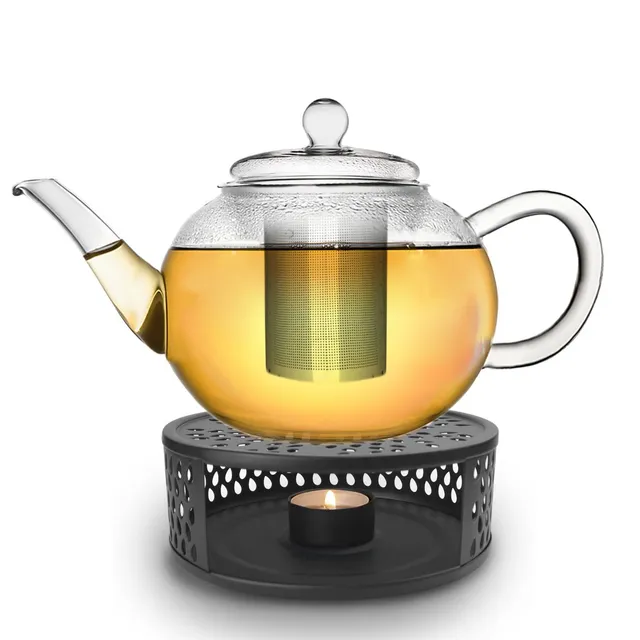 creano-flach-glas-teekanne-1-6l-mit-st-vchen-und-edelstahlsieb image 1