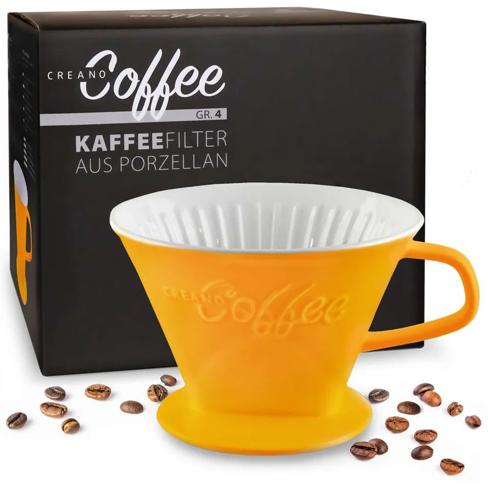 creano-kaffeefilter-gr-4-porzellan-safrangelb-handfilter image 1