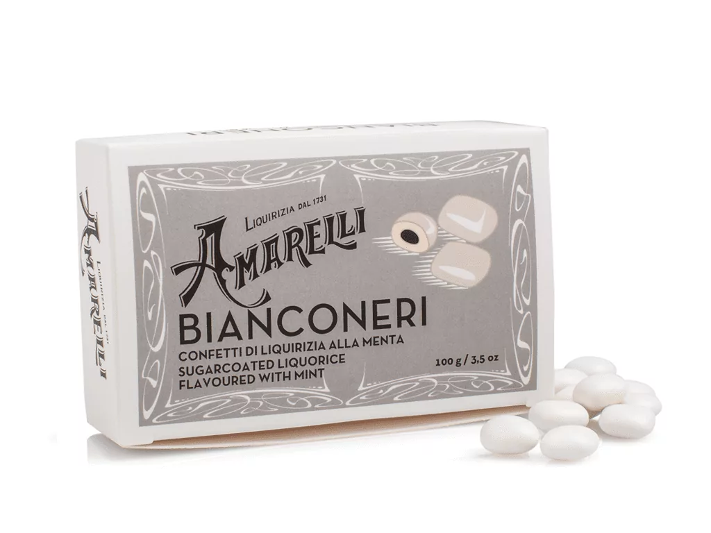 amarelli-bianconeri-lakritz-drag-es-minze-100g-wei image 1