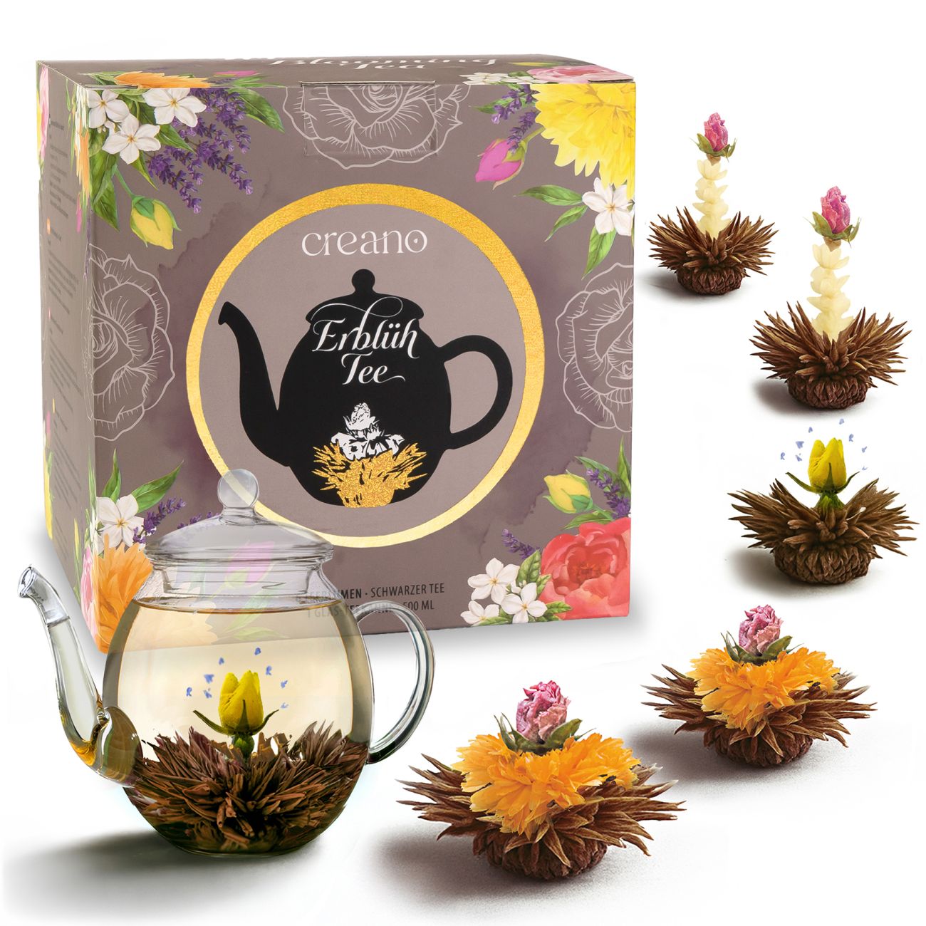 creano-erbl-htee-teeblumen-geschenkset-glaskanne-schwarztee image 1