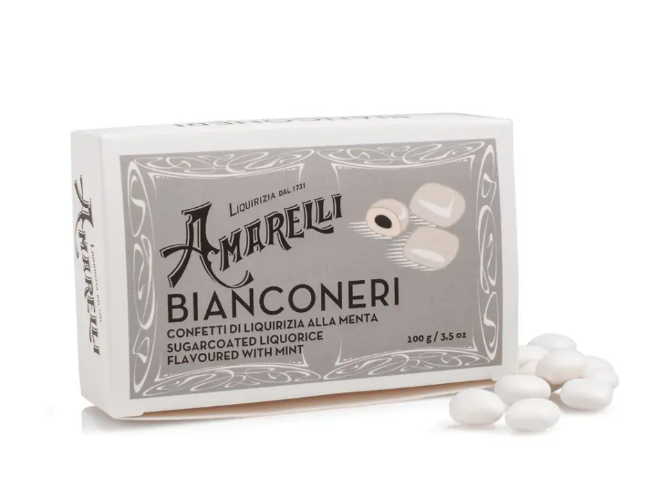 amarelli-bianconeri-lakritz-drag-es-minze-100-g image 1