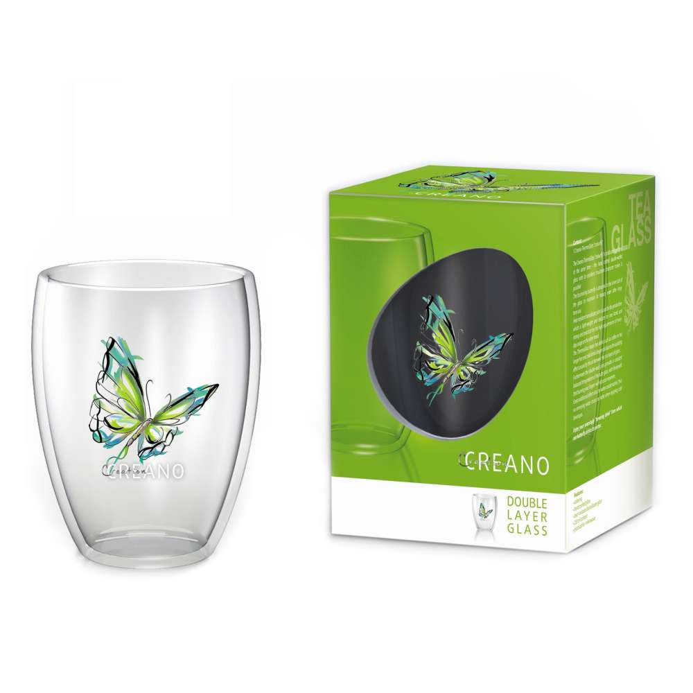 creano-colourfly-thermoglas-250ml-gr-n-schmetterling image 1