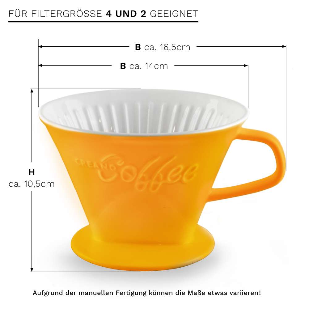 creano-kaffeefilter-gr-4-porzellan-safrangelb-handfilter image 2