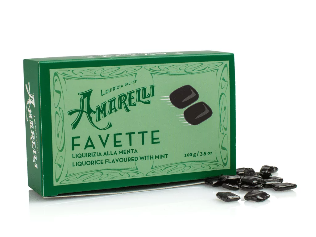 amarelli-liquirizia-favette-lakritz-minze-100g-hart image 1