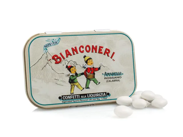 amarelli-bianconeri-dragiert-lakritz-50g-minze image 1