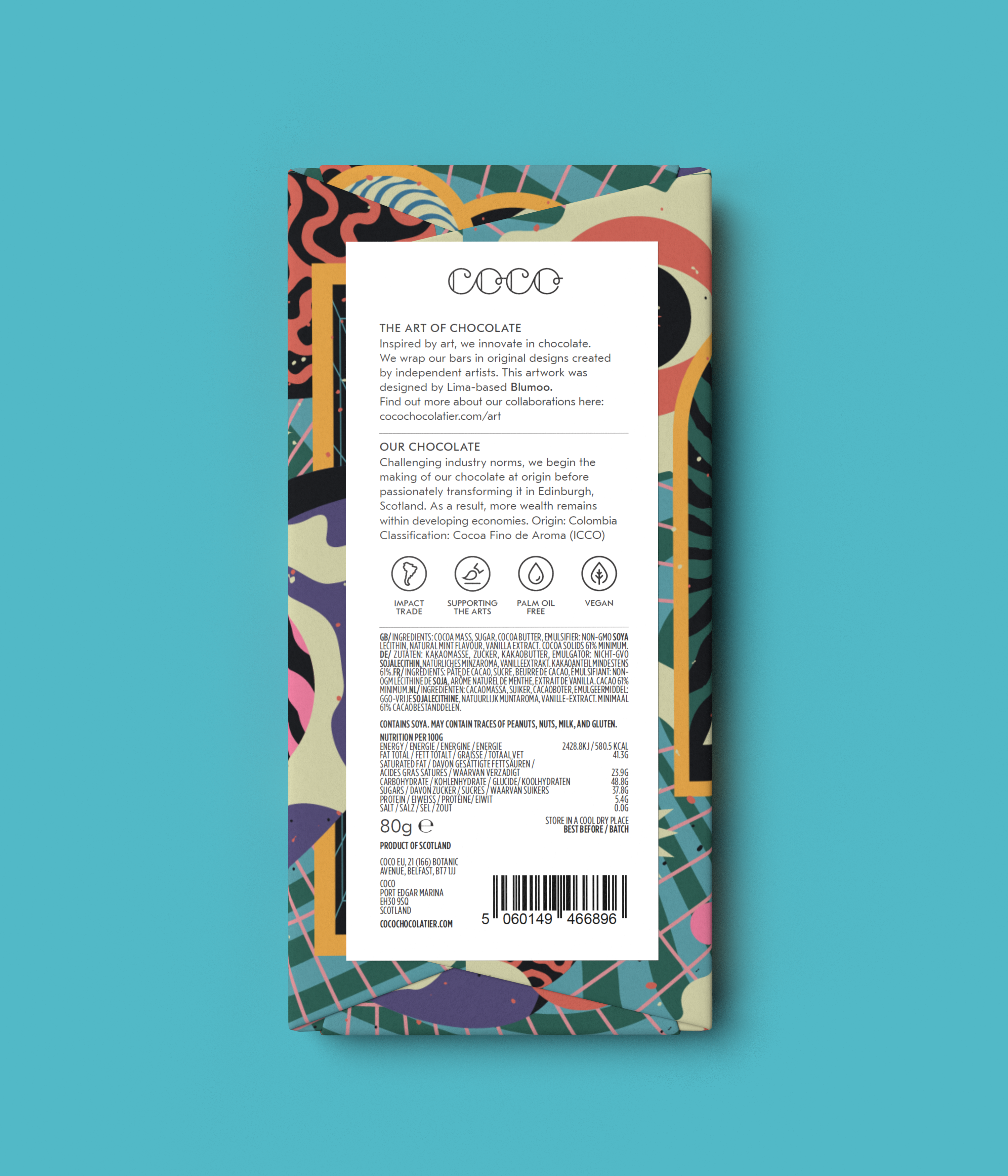 coco-chocolatier-sweet-mint-zartbitter-schokolade-80g-vegan image 3