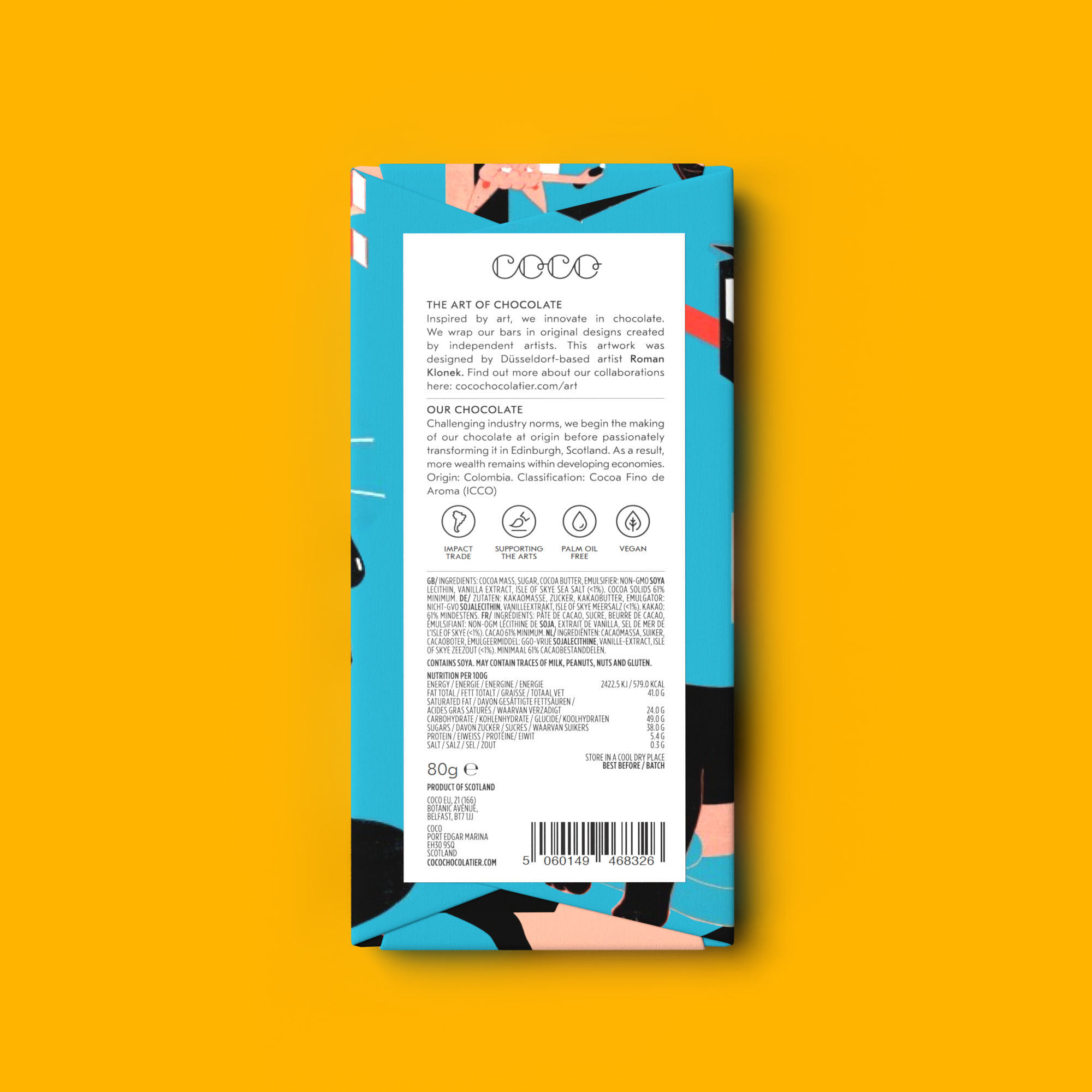 coco-chocolatier-chocolate-bars-isle-of-skye-sea-salt-tafel-80g-vegan image 2