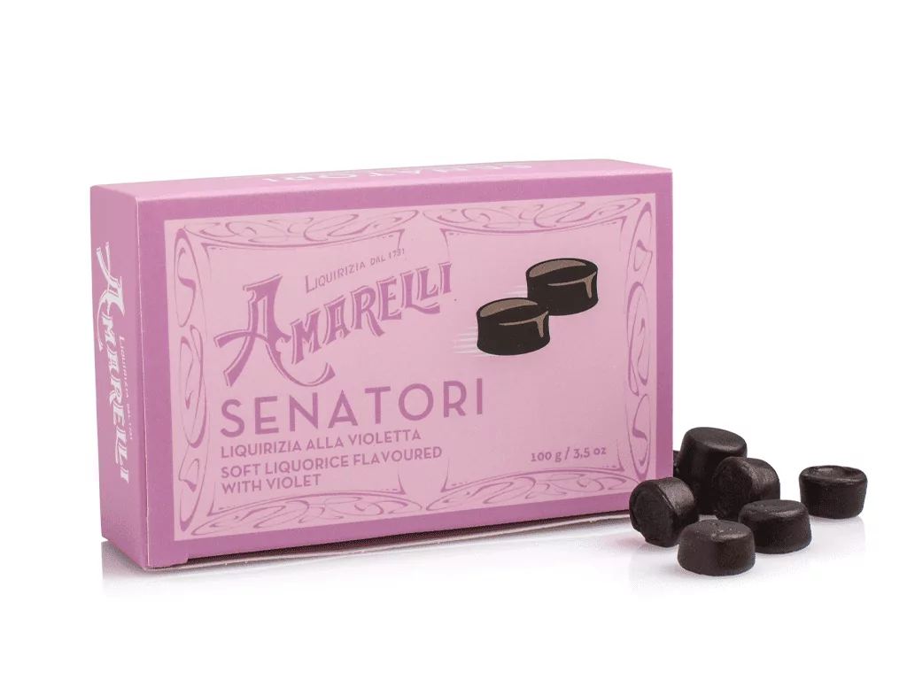 amarelli-senatori-weiches-lakritz-veilchen-100g image 1